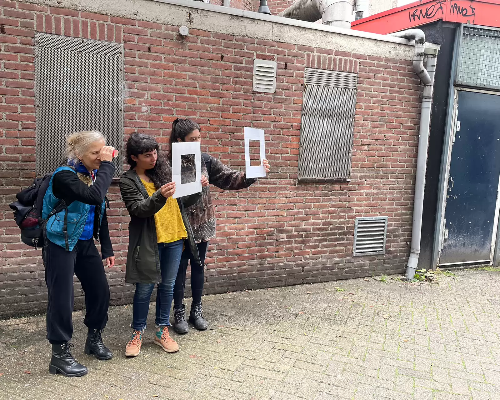 Students perform in public space in Tilburg
