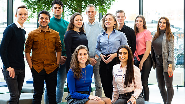 group of students posing