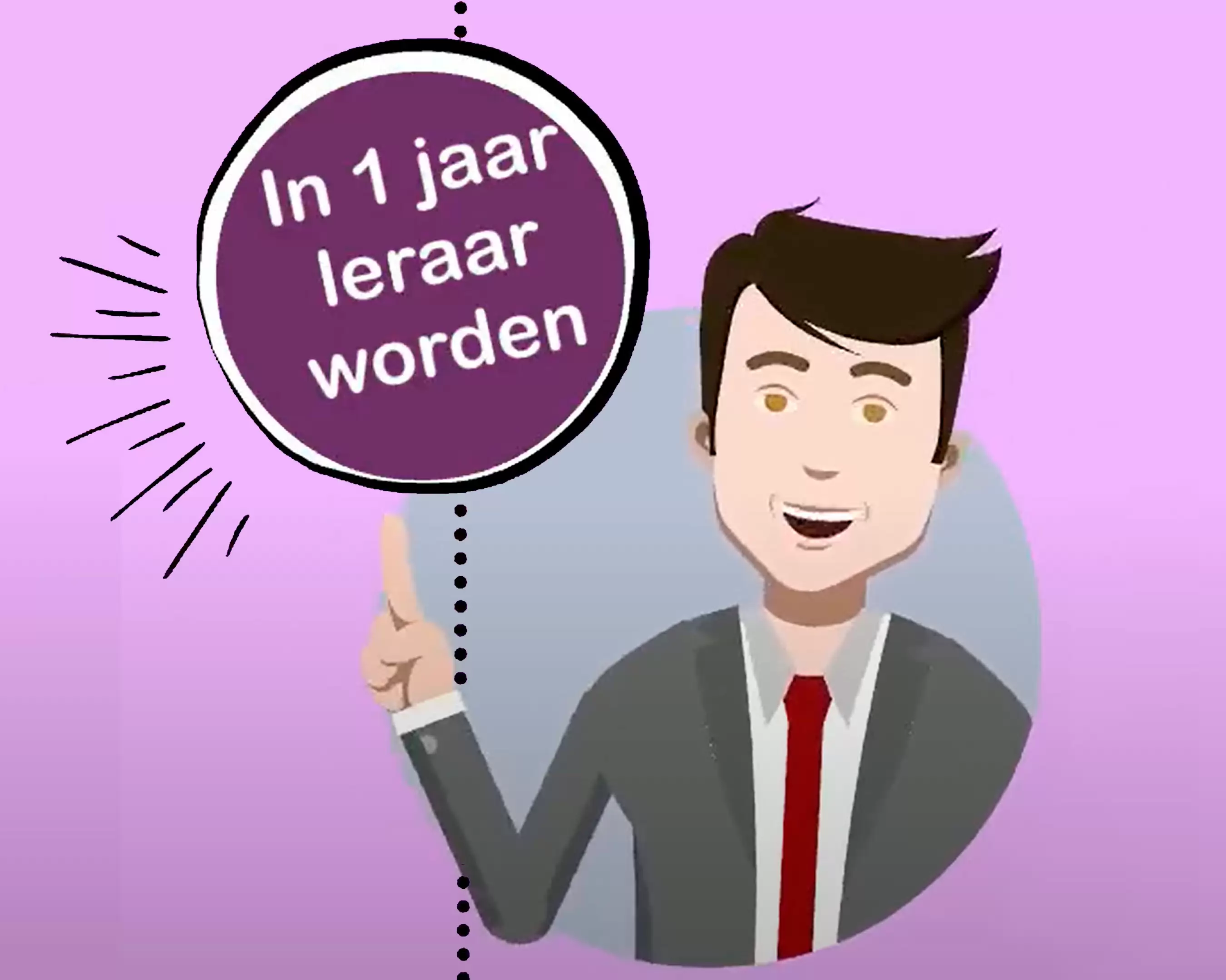 Printscreen van de uitlegvideo over de kopopleiding om leraar te worden die op de hoofdpagina staat