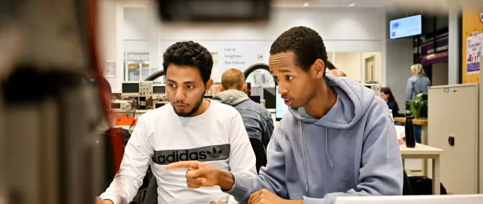 students discussing