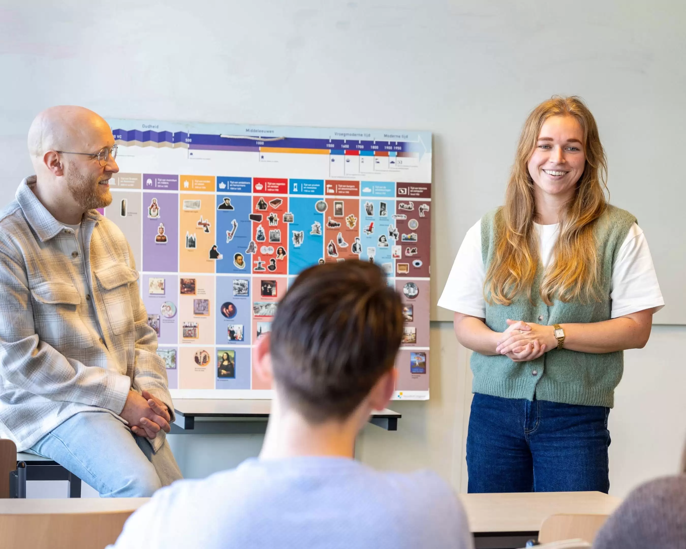 Student voor een klas