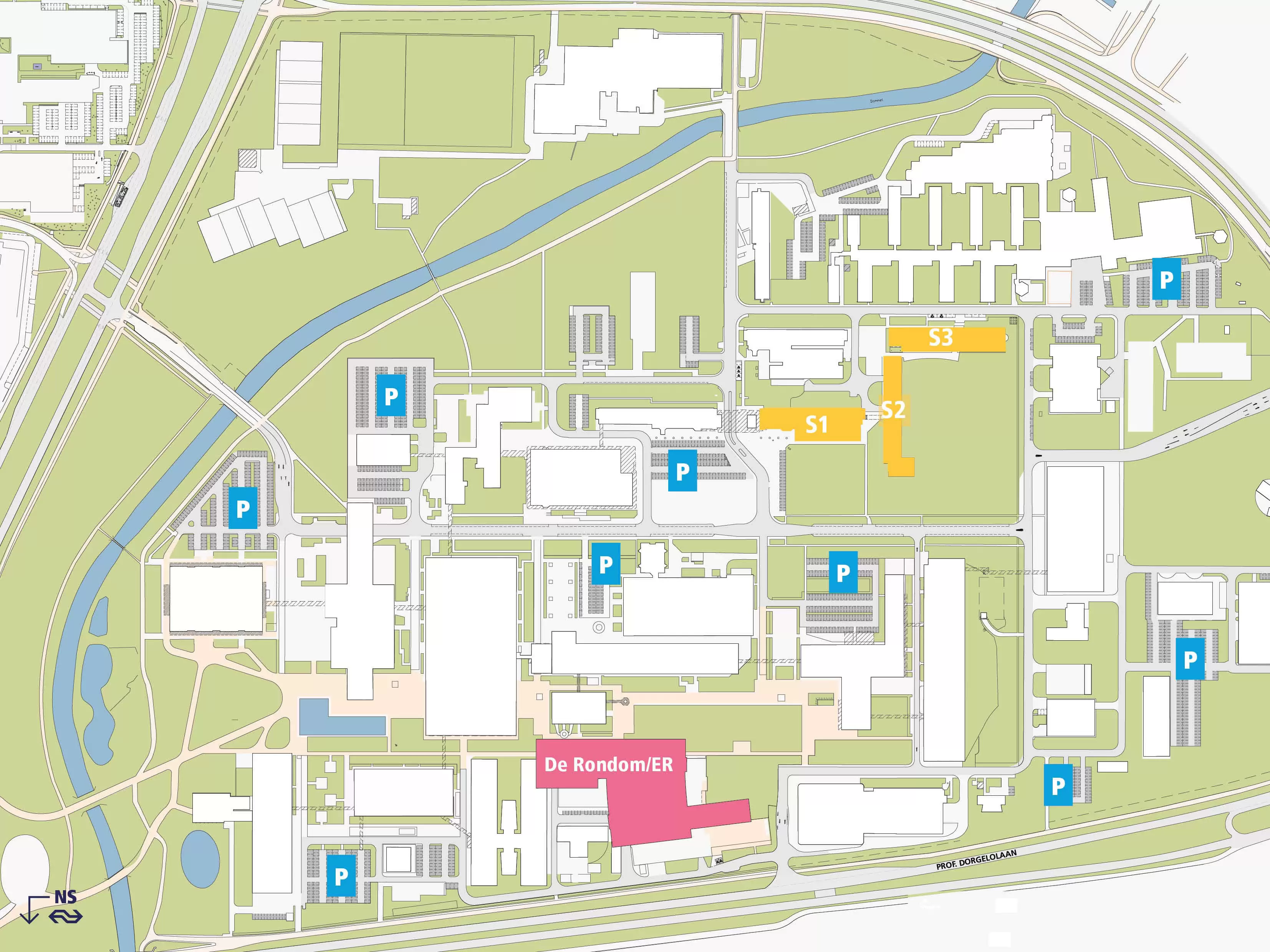 Campuskaart TU/e-terrein Eindhoven