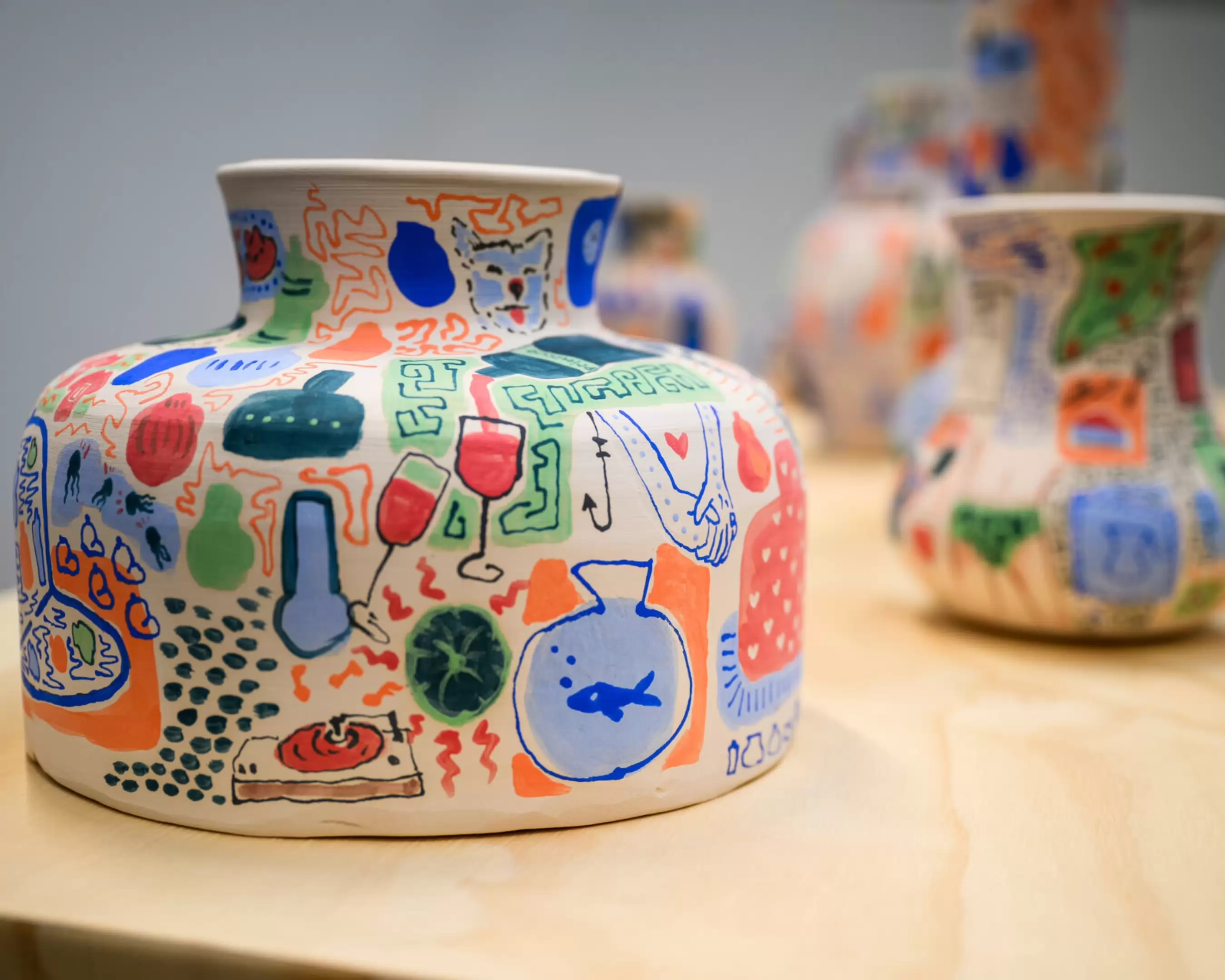 Foto van keramisch werk van een student