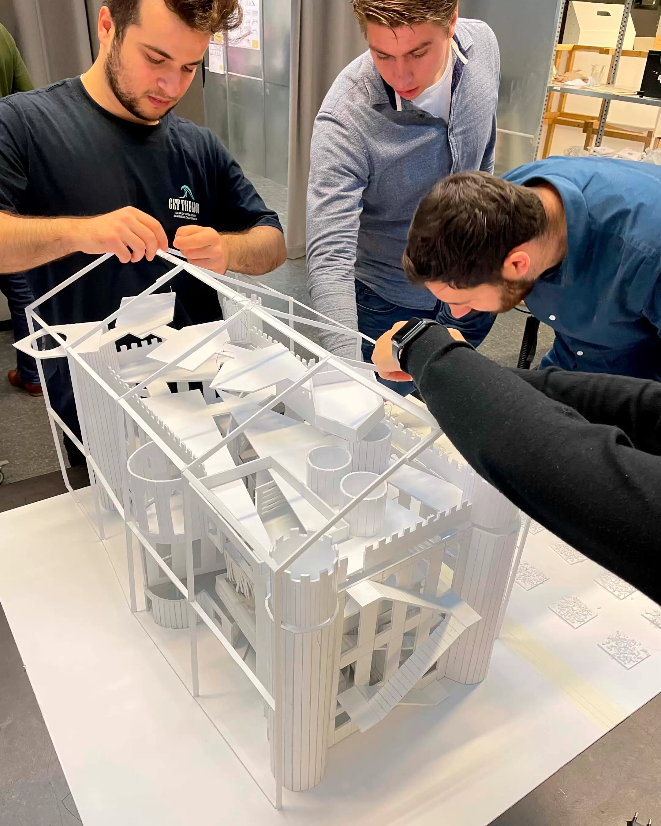 students working on a project 