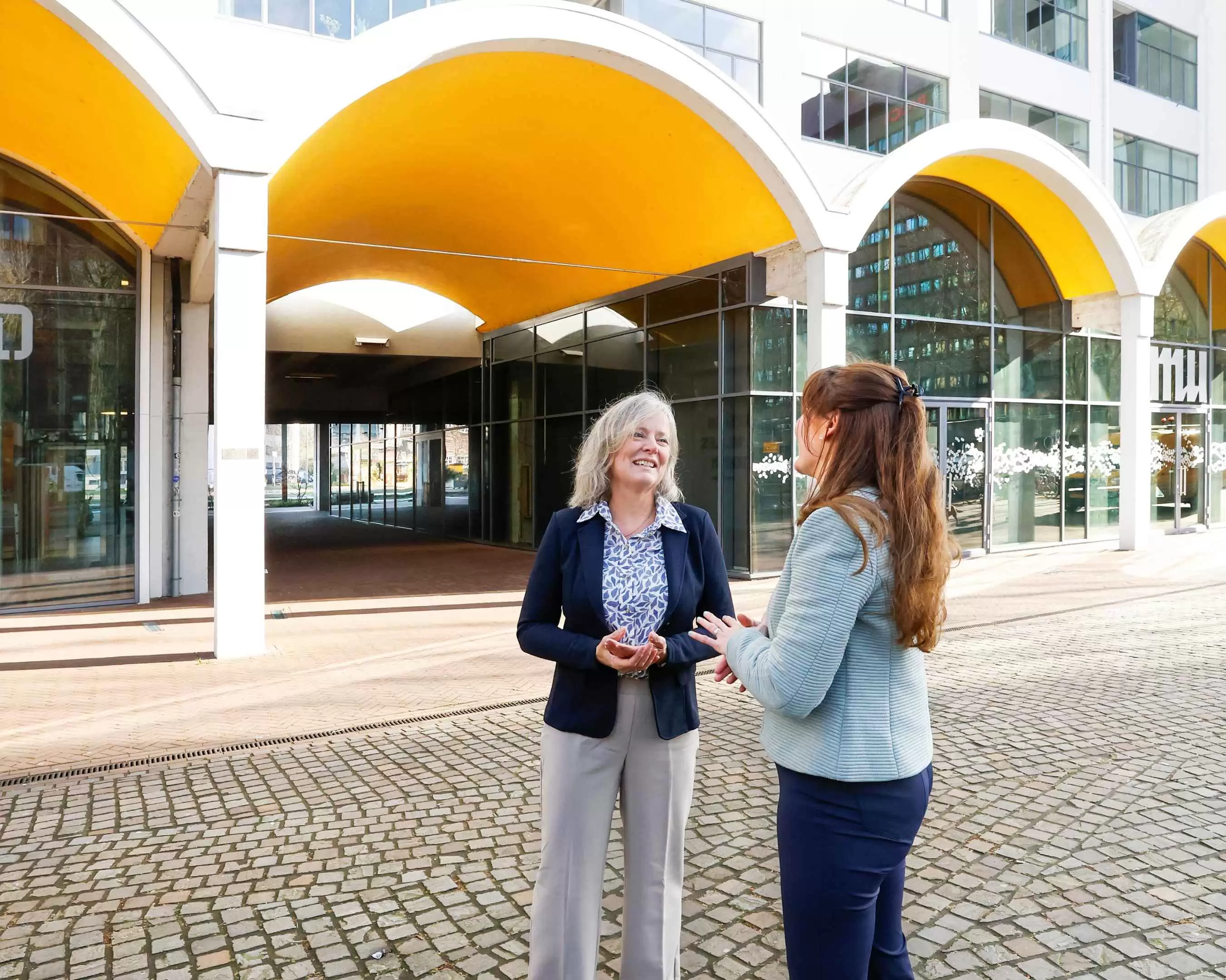 Lector wordt ge&iuml;nterviewd door professional