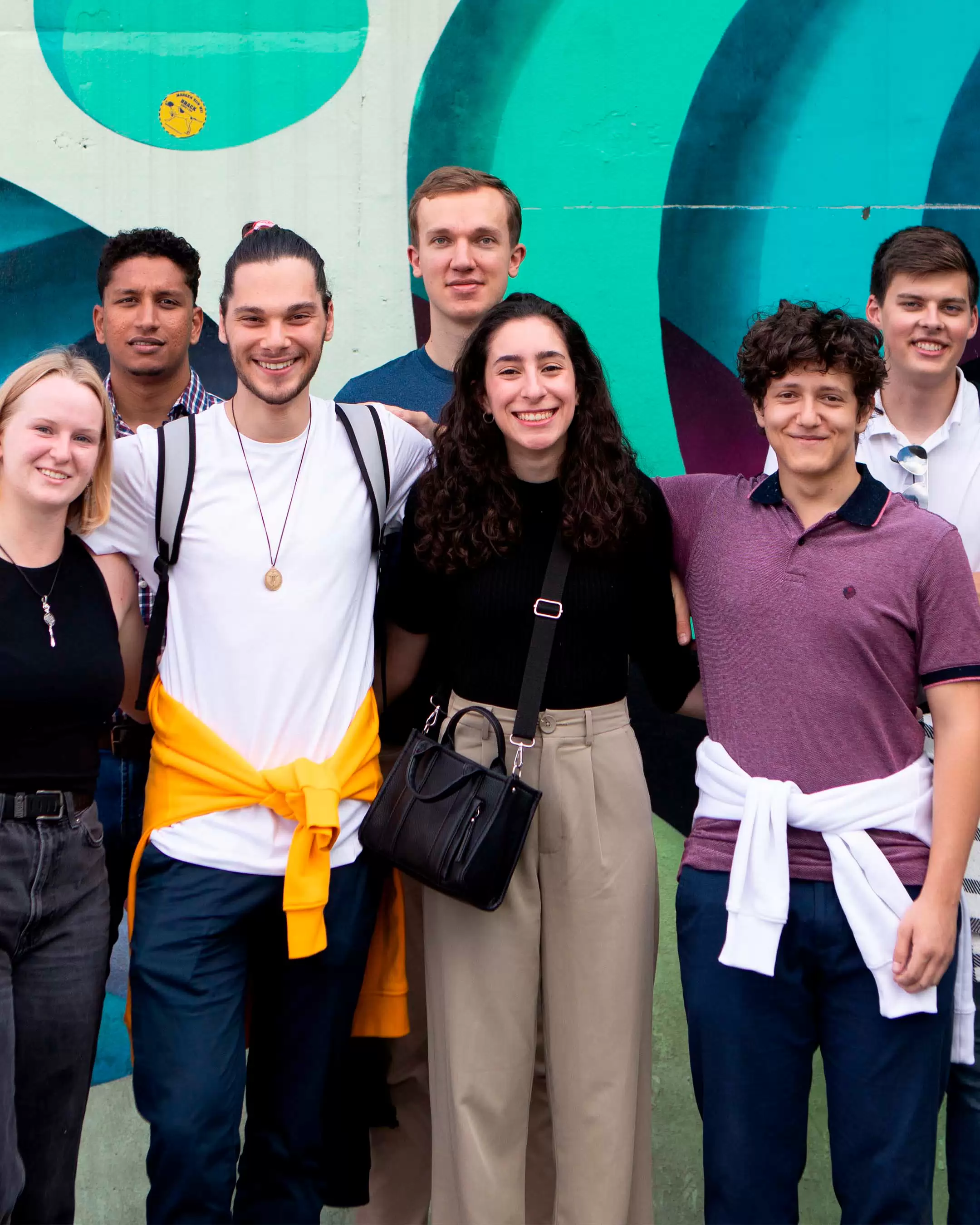 group of students posing