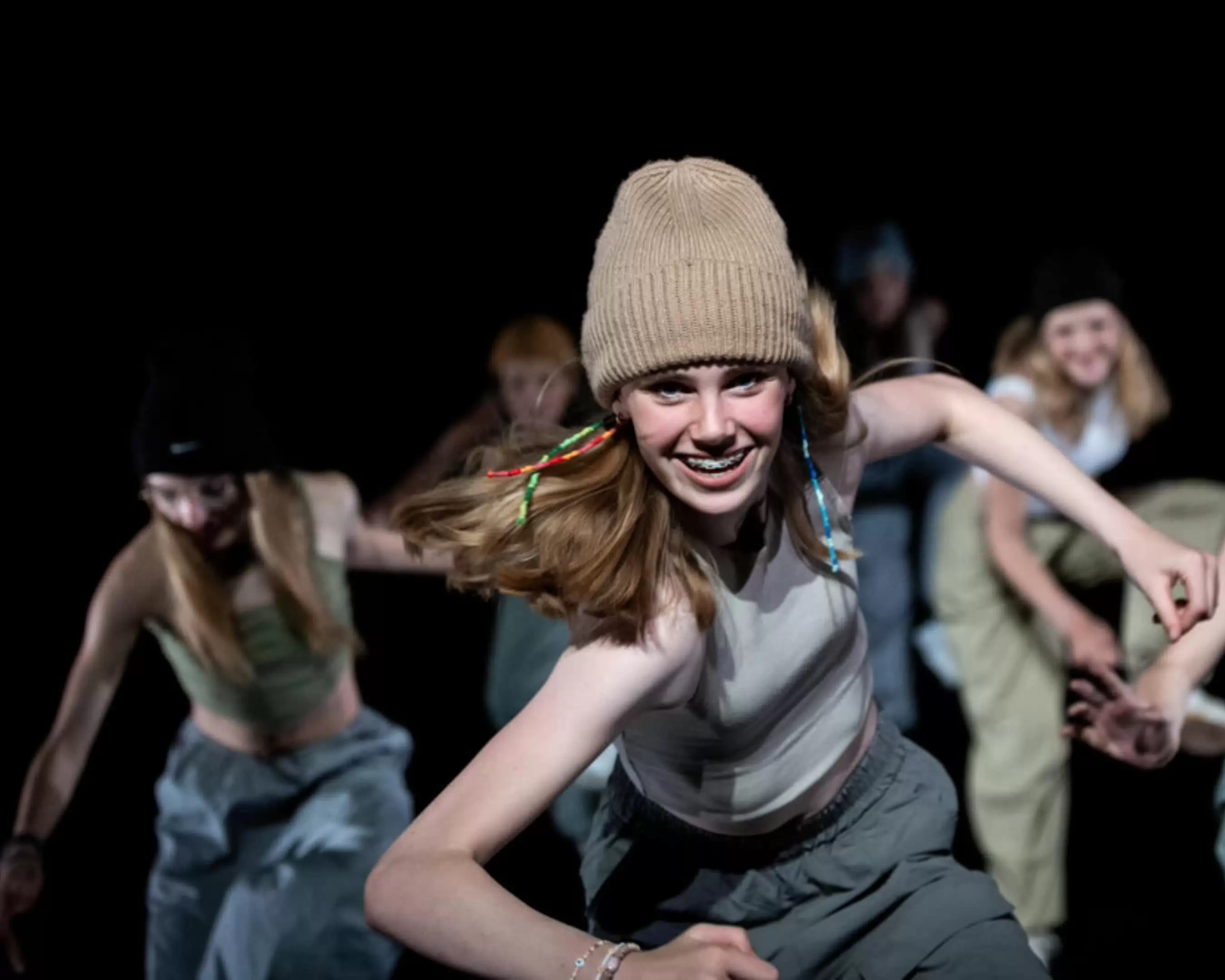 Young people dancing enthusiastically