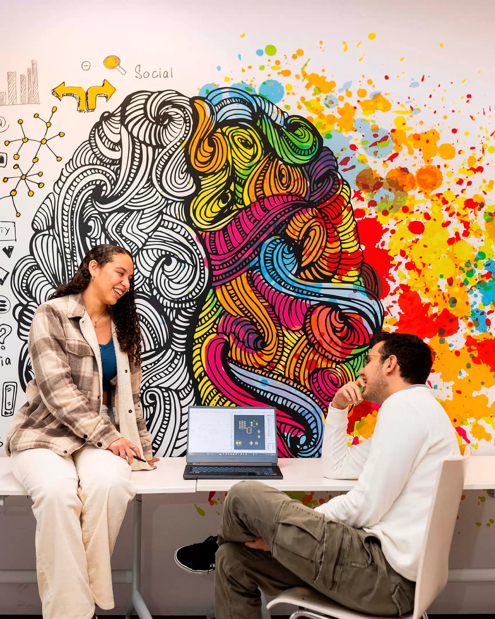 Students working on group assignment