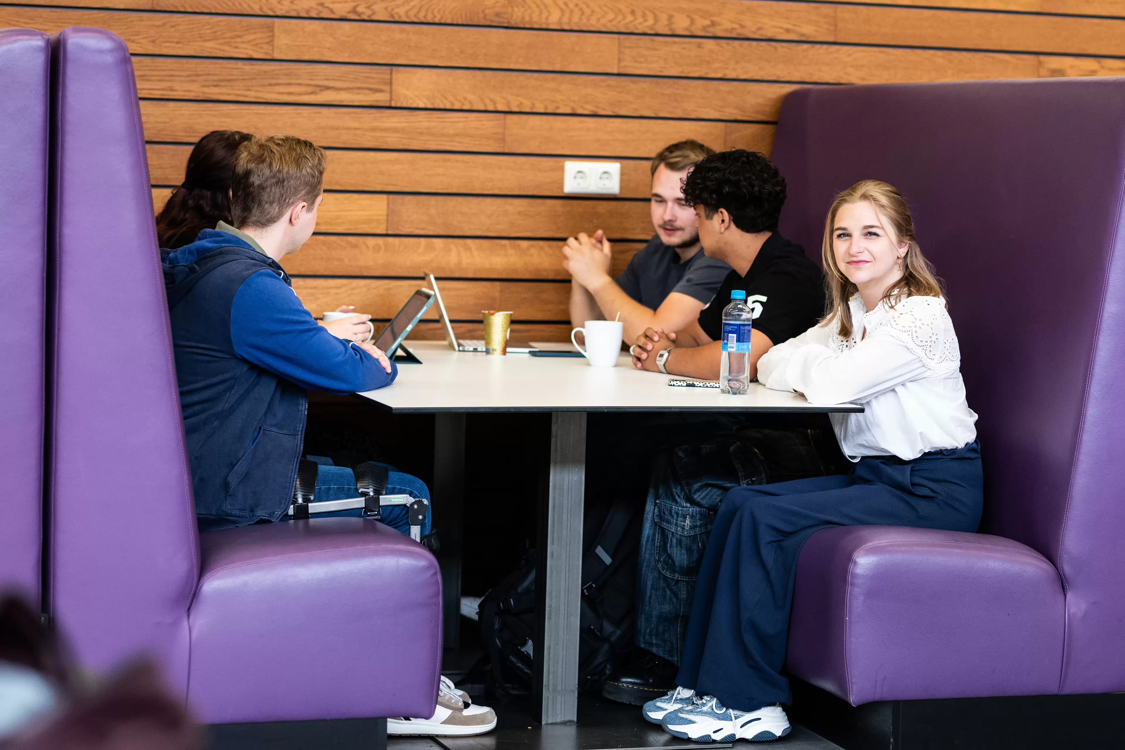 Group of students working at school