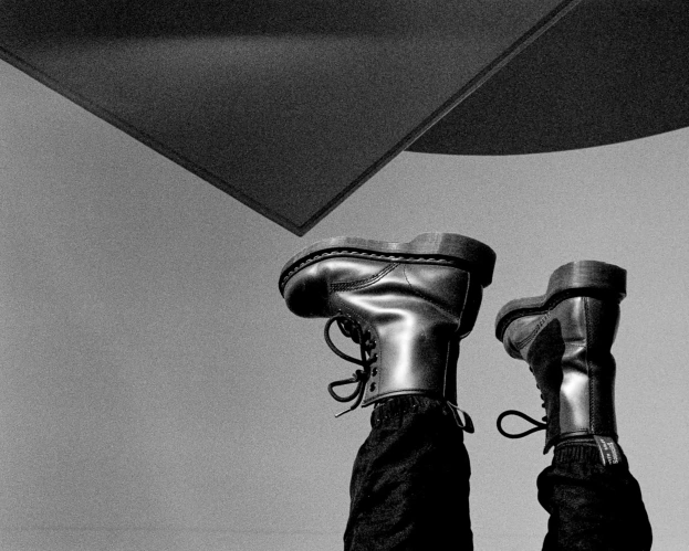 Student Jitka performs in public space 