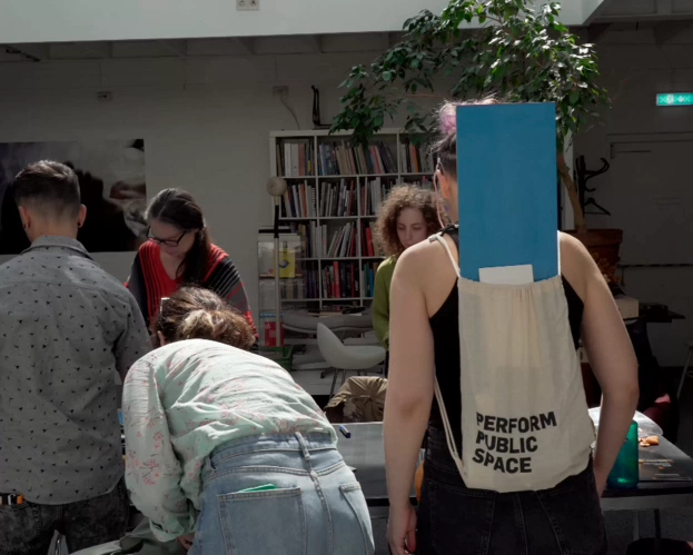 Students perform in public space in Tilburg