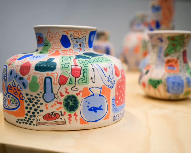 Foto van keramisch werk van een student